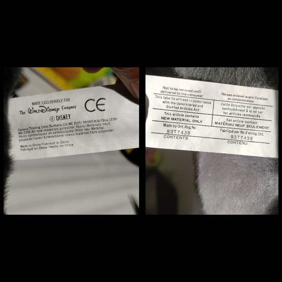 Walt Disney Vintage Pocahontas Meeko Racoon  Sitting Plush Stuffed Animal 8in - Picture 10 of 13